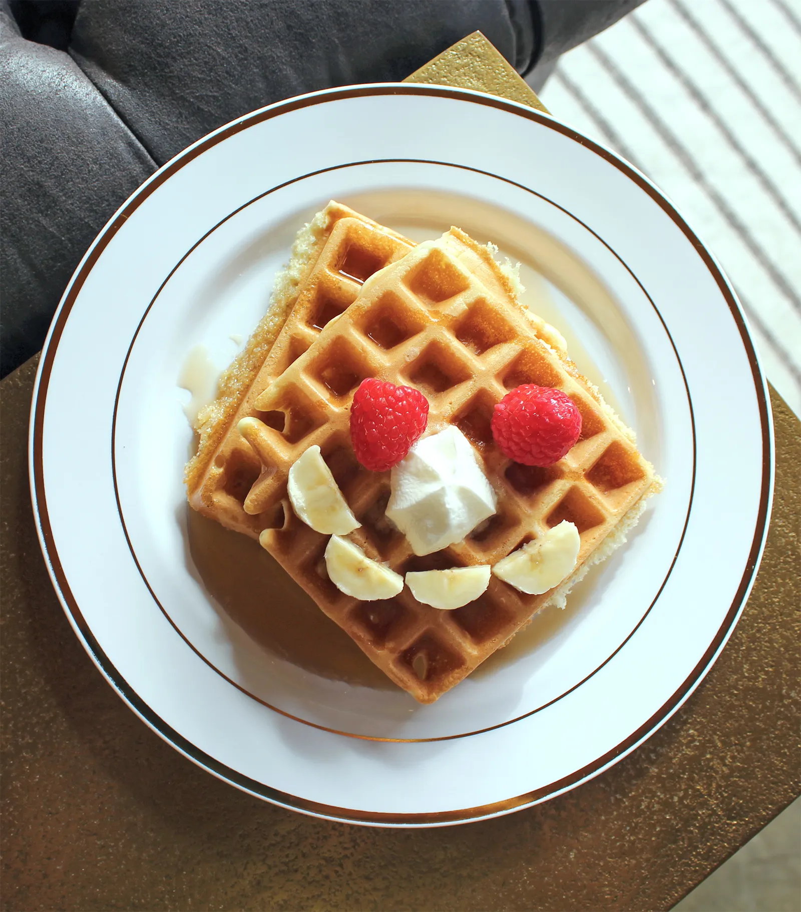 Smiley face waffles at Coffles and Waffee